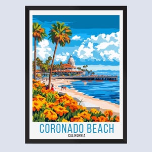 Coronado Beach Travel Poster, Coronado Beach Travel Print, Coronado Beach Wall Art, Coronado Beach Home Decor, Coronado Beach Travel Gift,