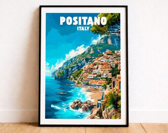 Póster de Positano, Impresión de Positano, Arte mural de Positano, Decoración del hogar de Positano, Obras de arte de Positano, Impresiones de Positano