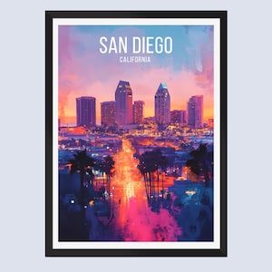 San Diego Travel Print, San Diego California Travel Poster, San Diego California Wall Art, San Diego Home Decor, San Diego Travel Gift Print