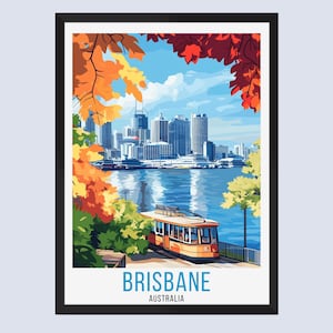 Brisbane Travel Poster, Brisbane Australia Travel Print, Brisbane Australia Wall Art, Brisbane Australia Home Decor, Brisbane Travel Gifts,