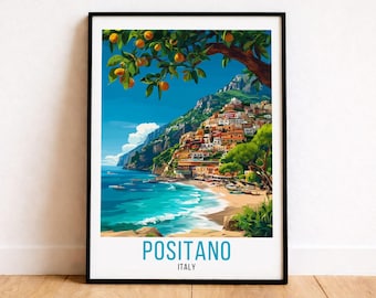 Póster de Positano, Impresión de Positano, Arte mural de Positano, Decoración del hogar de Positano, Obras de arte de Positano, Impresiones de Positano