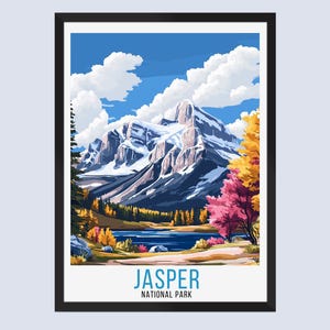 Jasper National Park Travel Poster, Jasper National Park Travel Print, Jasper National Park Wall Art, Jasper Home Decor, Jasper Travel Gift,