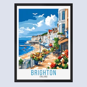 Brighton England Reise Poster, Brighton England Reise Poster, Brighton England Wandkunst, Brighton England Wohnkultur, Brighton England Reise Geschenk,
