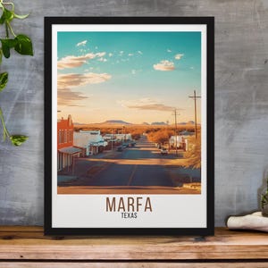 Marfa Texas Travel Poster, Marfa Texas Travel Print, Marfa Texas Wall Art, Marfa Texas Rolled Art, Marfa Texas Travel Gifts, Marfa Artwork,