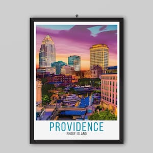 Providence Rhode Island Travel Poster, Providence Rhode Island Wall Art, Providence Rhode Island Travel Print, Providence Home Decor Artwork