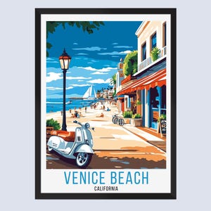 Venice Beach Travel Poster, Venice California Travel Poster, Venice Beach Wall Art, Venice Beach Home Decor, Venice Beach Travel Print Gift,