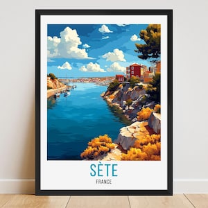 Sete Travel Poster, Sète Travel Print, Sète France Wall Art, Sète Home Decor, Sete France Posters, Sète Artwork Gift Sete Arts Lovers Prints