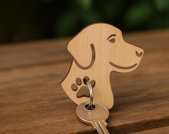 Minimalist Dog Head paw Keychain – Laser Cut File (SVG/DXF) – Cricut Glowforge • DIY Pet Tags, Keychains, Bag Charms, Ornaments, sticker