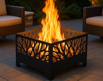 Root Fire Pit | 80x80x40cm DXF SVG Files for CNC, Laser or Plasma Cut | Modern Outdoor Fireplace | Garden Firepit | Backyard FirePit Design