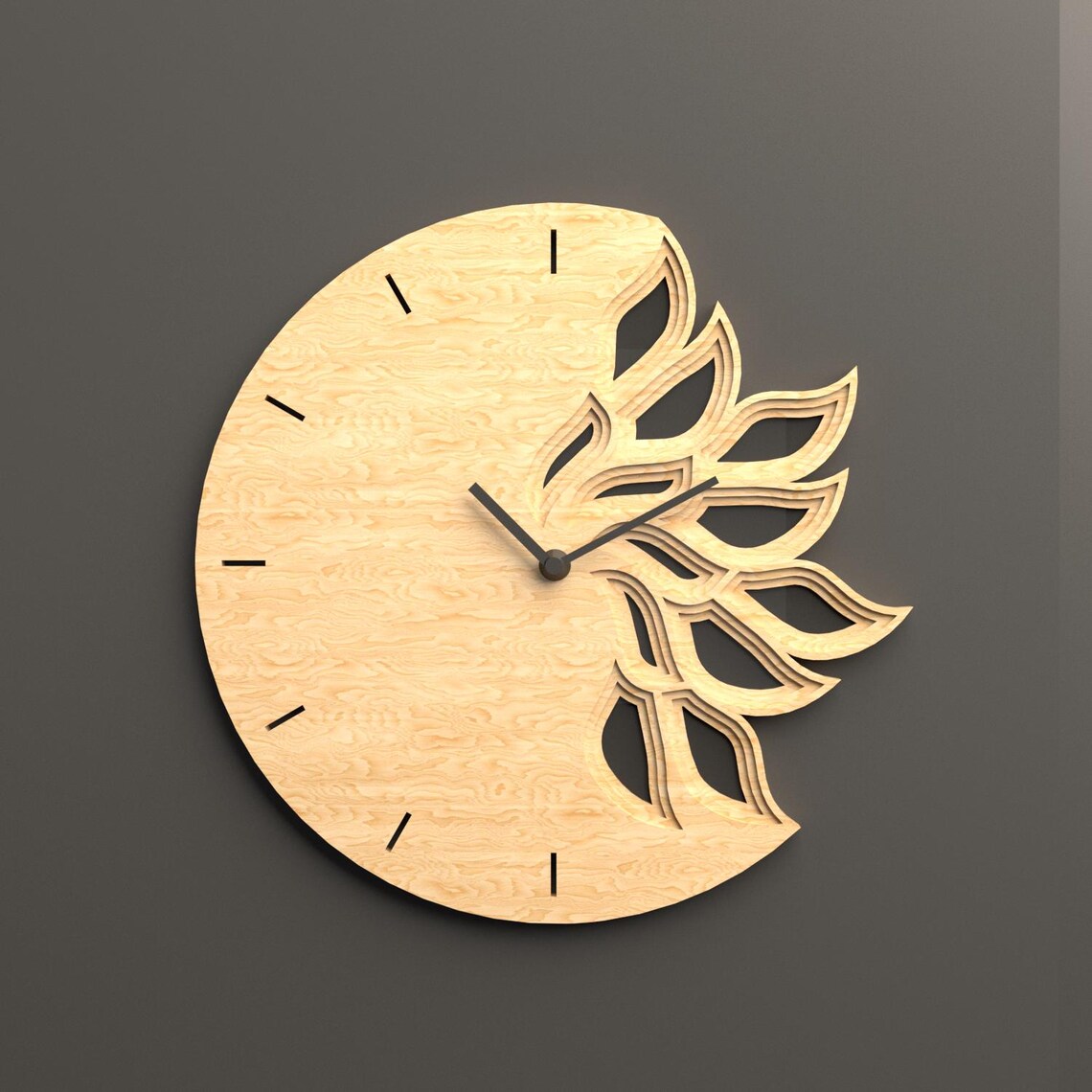 Phoenix Clock Phoenix Wall Clock Layered SVG DXF 3D Laser Cut File for Cricut ...