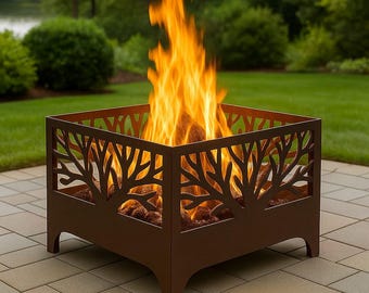 Famm Fire Pit | 80x80x40cm DXF SVG Files for CNC, Laser or Plasma Cut | Modern Outdoor Fireplace | Garden Firepit | Backyard FirePit Design