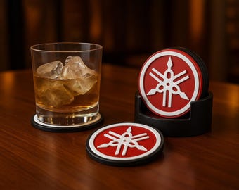 3D Printable Digital STL File YAMAHA Key Chain, Set of 6 Coasters + Holder (Digital File Only, No Physical Product Shipped)