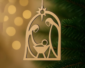 Minimalist Nativity Scene – Laser Cut File (SVG/DXF) - Cricut Glowforge Laser Die Cut • Perfect DIY Decorations, Stickers, Tags, Invitations