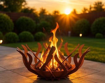 Fire Pit Kobra | 140x140x45cm DXF SVG AI Files cnc, Laser, Plasma Cut | Modern Outdoor Fireplace | Garden Firepit | Backyard FirePit Design