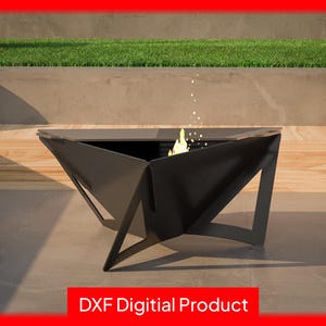 Aurora Fire Pit | 90x40cm DXF SVG Files for CNC, Laser or Plasma Cut | Modern Outdoor Fireplace | Garden Firepit | Backyard Fire Pit Design