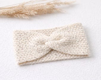 Fascia per capelli lavorata a maglia a mano per bambine, scaldacollo personalizzato con paillettes, realizzata su ordinazione, fascia morbida e accogliente, regalo per bambini