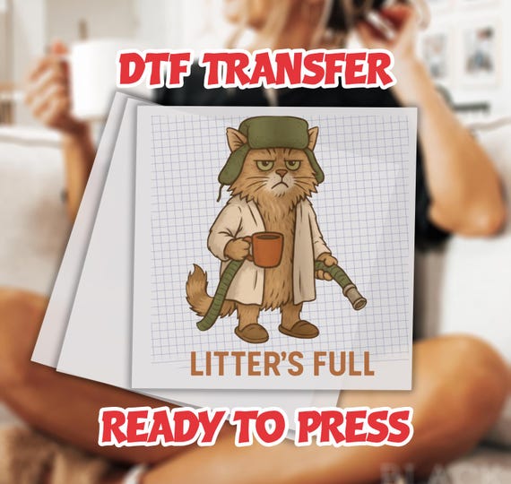 Litter's Full Funny Cat Christmas DTF, Cat Lovers Gift Vacation Mom Xmas DTF
