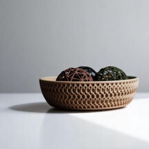 3D Printed, Decorative Bowl, Modern Decor, Ripple Catch-All Tray, Stylish Minimalist Accent, Perfect for Keys, Jewellery Organizer