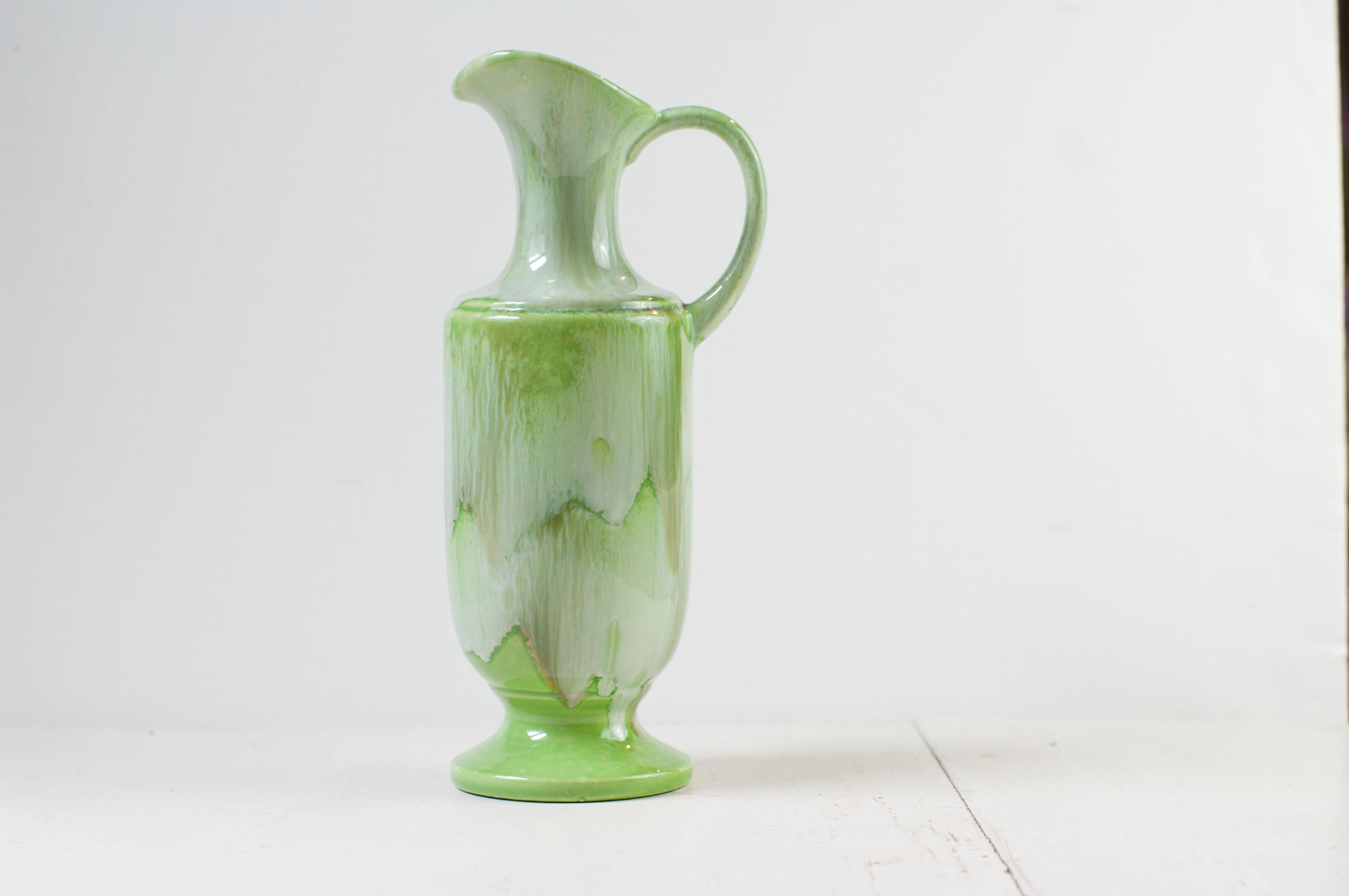 Vintage Royal Haeger Ceramic Vase Green Drip Glaze Ceramic Etsy
