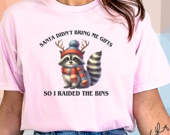 Waschbär Weihnachten Shirt, lustiges Waschbär Weihnachten T-Shirt, niedlicher Weihnachtswaschbär Pullover, Baby Waschbär Weihnachten Sweatshirt, Waschbär Geschenk für