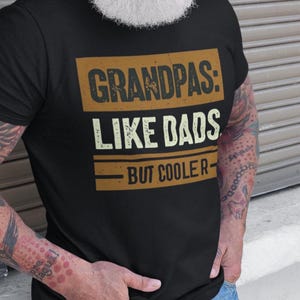 Funny Grandpa Shirt – &#39;Like Dad’s But Cooler&#39; – Perfect Gift for Grandpa – Unique Father&#39;s Day T-Shirt – Birthday Gift for Grandfather