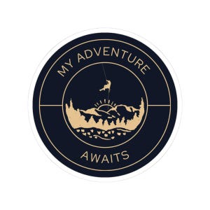 Adventure Awaits Kiss-Cut Stickers | Nature Explorer Stickers, Travel Decor, Outdoor Enthusiast Gifts, Laptop Decals, Wanderlust