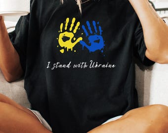 Maglietta Comfort Colors Support Ukraine, maglietta I Stand With Ukraine
