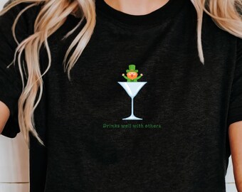 Funny Leprechaun Martini St Patrick's Day Tee