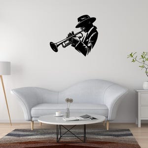 Jazzman – Vektordatei svg, dxf, pdf, png, eps für Laserschneiden CNC-Poster – Sofortiger Download Metallwandkunst