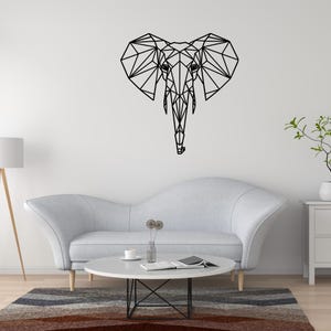 Éléphant Géométrique – Fichier Vectoriel svg, dxf, pdf, png, eps pour Découpe Laser cnc affiche – Téléchargement Instantané