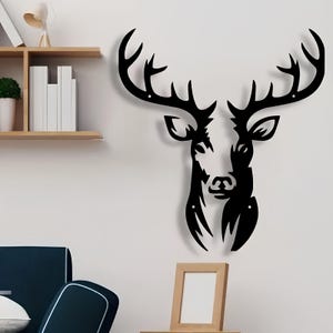 Cerf – Fichier Vectoriel svg, dxf, pdf, png, eps pour Découpe Laser cnc affiche – Téléchargement Instantané