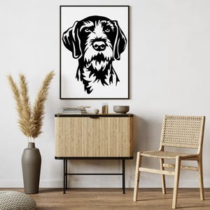 Chien Braque Allemand cadre mural – Fichier Vectoriel svg, dxf, pdf, png, eps pour Découpe Laser cnc affiche – Téléchargement Instantané