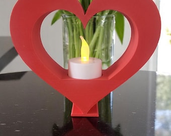 Tealight holder heart shape 3D printing also in desired color