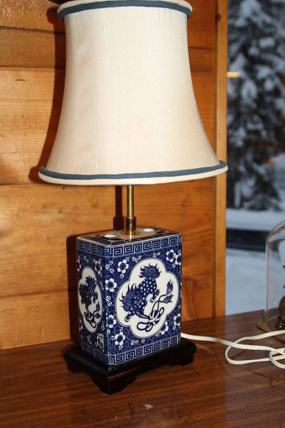 Japanese Dragon Lamp White Shade Jar White lampshade | Etsy