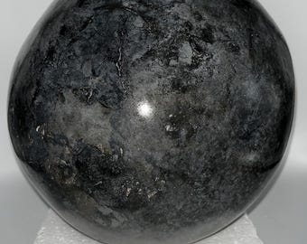 Hand-sculpted Cement Sphere Garden Orb, Brutalist Modern Sculpture  Ap 4/6