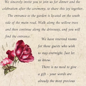 Vintage bloemen bruiloft uitnodigingsset | Bewerkbare canvassjablonen | 4 kaarten voor ceremonie, menu en meer | Afdrukbare pdf direct downloaden