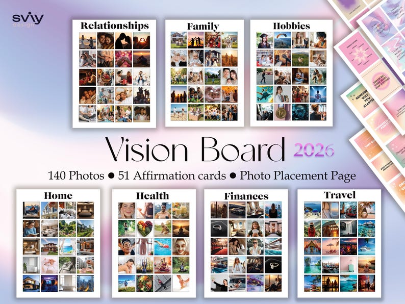 Buy 2026 Vision Board Kit | Printable Affirmation Cards |digital Vision ...