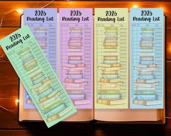 2026 Reading List Bookmark | Book Lover Gift | Reading Log Digital | Library card Printable