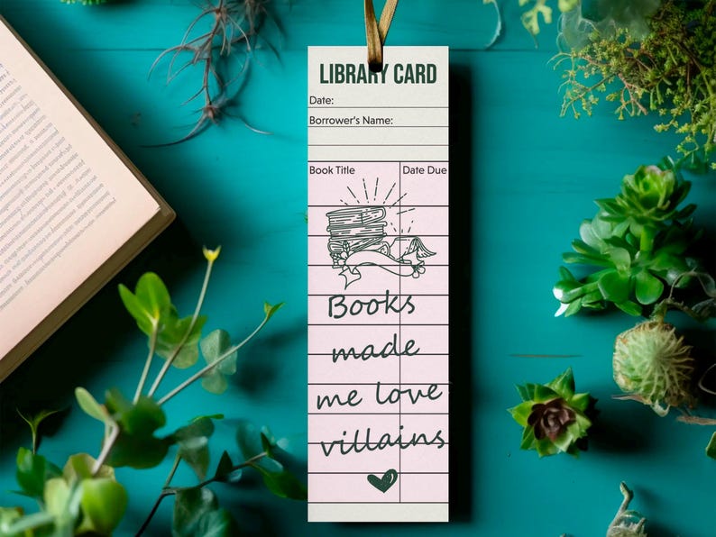 Library Card Bookmarks| Dark Romance Bookmark Printable Set| Smut ...