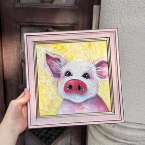 Dessin de cochon Art de cochon mignon Art de chambre d&#39;enfants Illustration de cochon Art mural de chambre d&#39;enfant Décoration de cochon Art d&#39;animaux de ferme