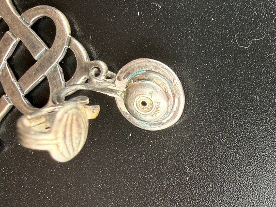 Dramatic drop lattice statement earrings, clip, m… - image 5