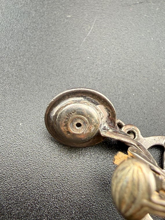 Dramatic drop lattice statement earrings, clip, m… - image 3