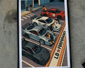 JDMミッドナイトクラブ - フェラーリF355 - 全サイズ！ポスター / 壁