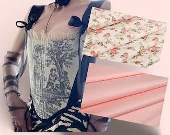 Corsetto vittoriano personalizzato + gonna floreale – Bustino rinascimentale fatto a mano, stile steampunk, regalo per lei