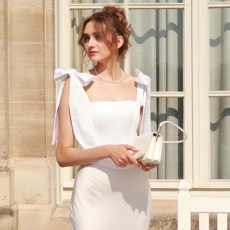 Made-to-Order White Bridal Dress, Custom Wedding Corset and Skirt Set