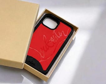 Custodia per iPhone di lusso rosso e nero – Custodia sottile antiurto per telefono – Regalo elegante per uomini e donne – Per iPhone 17 16 15 14 Pro Max Plus