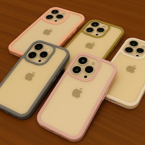 Coque iPhone transparente brillante | Étui mince antichoc pour téléphone | Étui souple avec poignée avec cadre de couleur | Cadeau pour elle et lui | Étui de téléphone en silicone