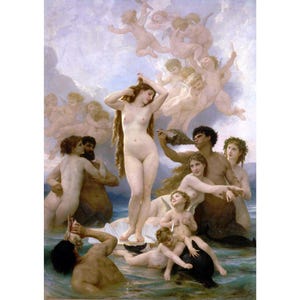 WILLIAM-ADOLPHE BOUGUEREAU, &quot;The Birth of Venus&quot;, (1879), Giclee Fine Art Print, Greek Mythology, Academic Art, Wall Decor, Interior Design