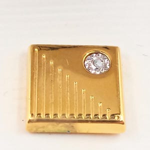 Mens Vintage Gold Tone Tie Tack with Diamond in Original Velour Jewelers Box