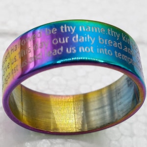 Our Lord&#39;s Prayer Ring in Rainbow Colors